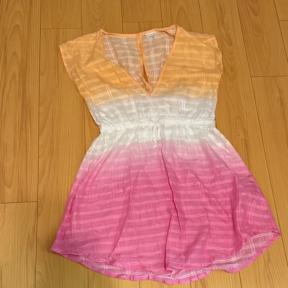 Abercrombie Kids Peach and White Plaid Shirt - Picture 1 of 2